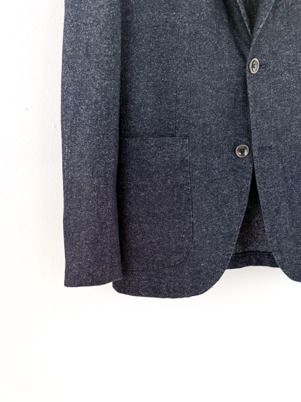 Eleventy Navy Silk Wool-Blend Two-Button Sport Coat Blazer Navy Textured 38R - Picture 8 of 16